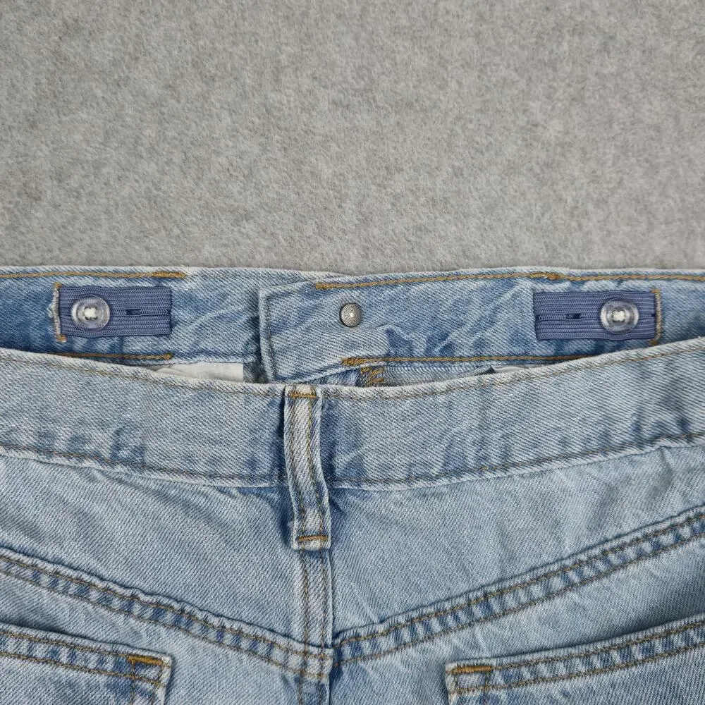 Old Navy Girls 16 Plus Light Wash Loose Jeans 32x30 Adjustable Waist